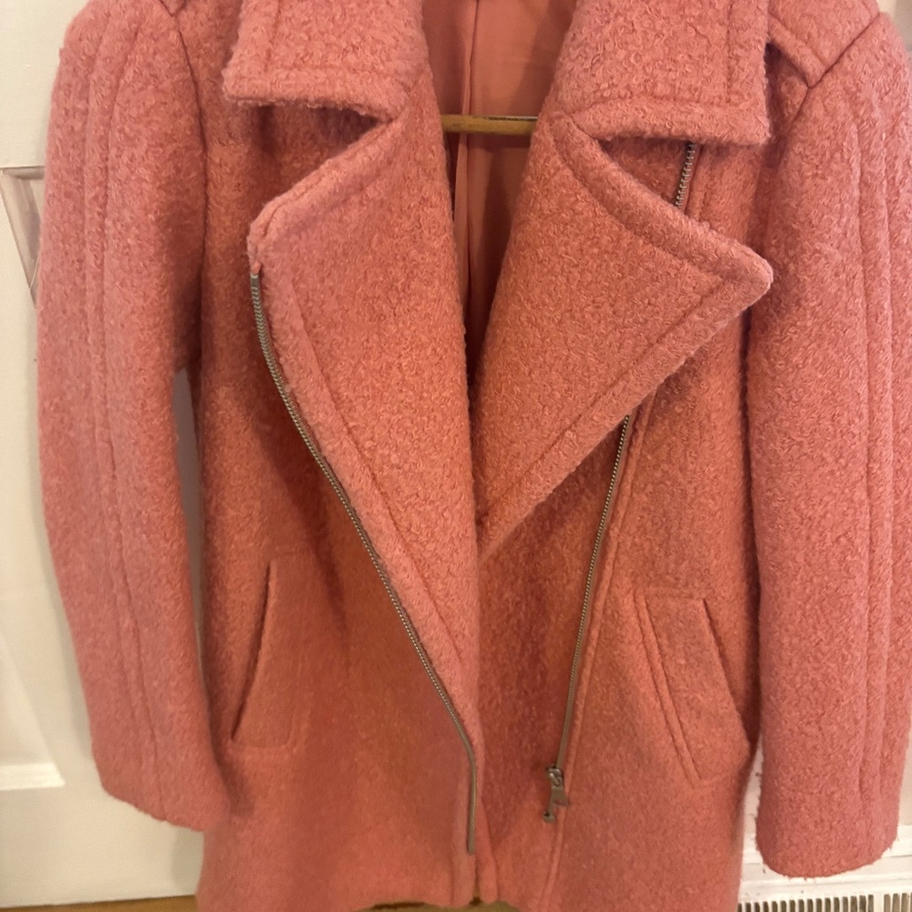Loft xs wool blend lined zip 3/4 length coat